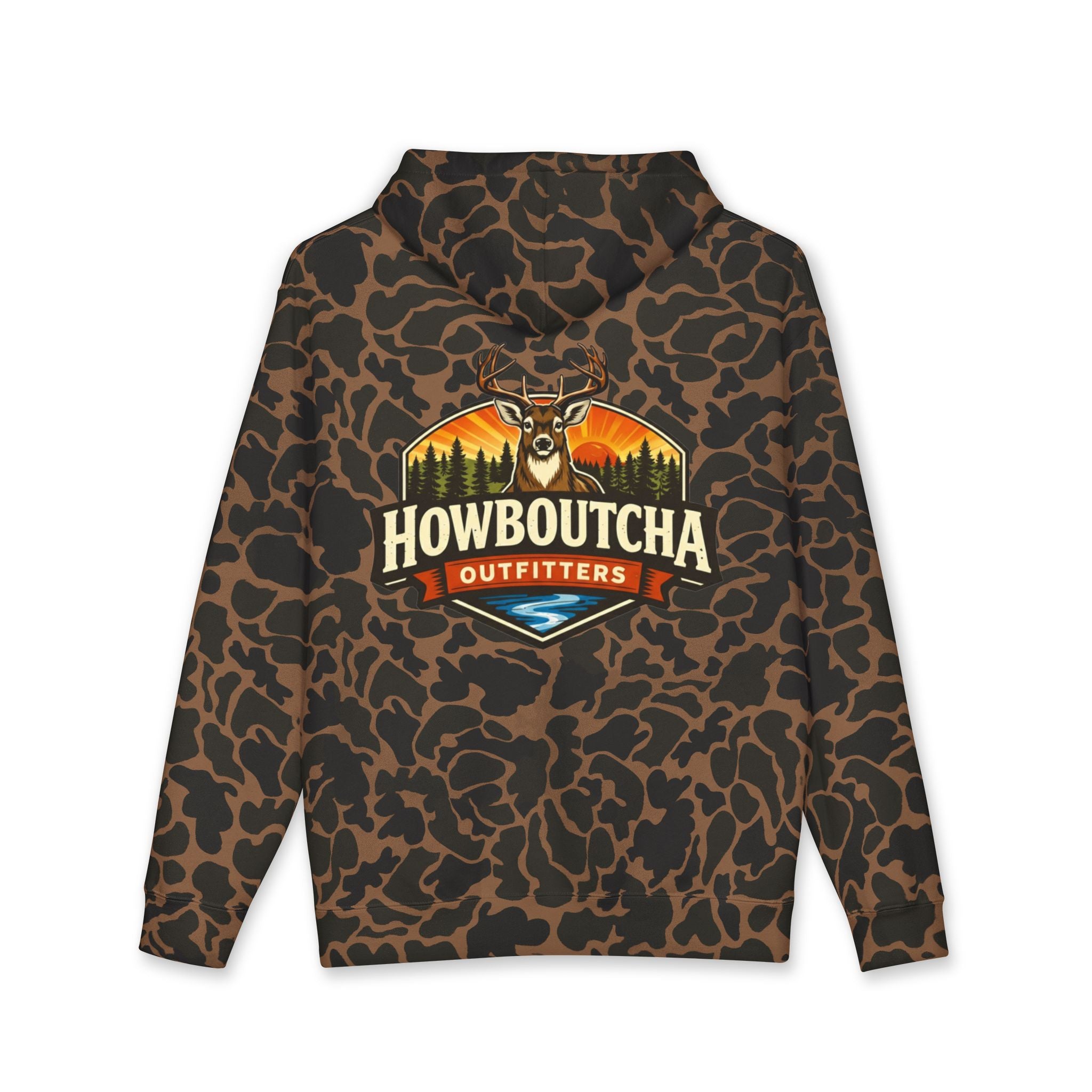 Howboutcha Outfitters Camo Hoodie — Flagship Logo Pullover