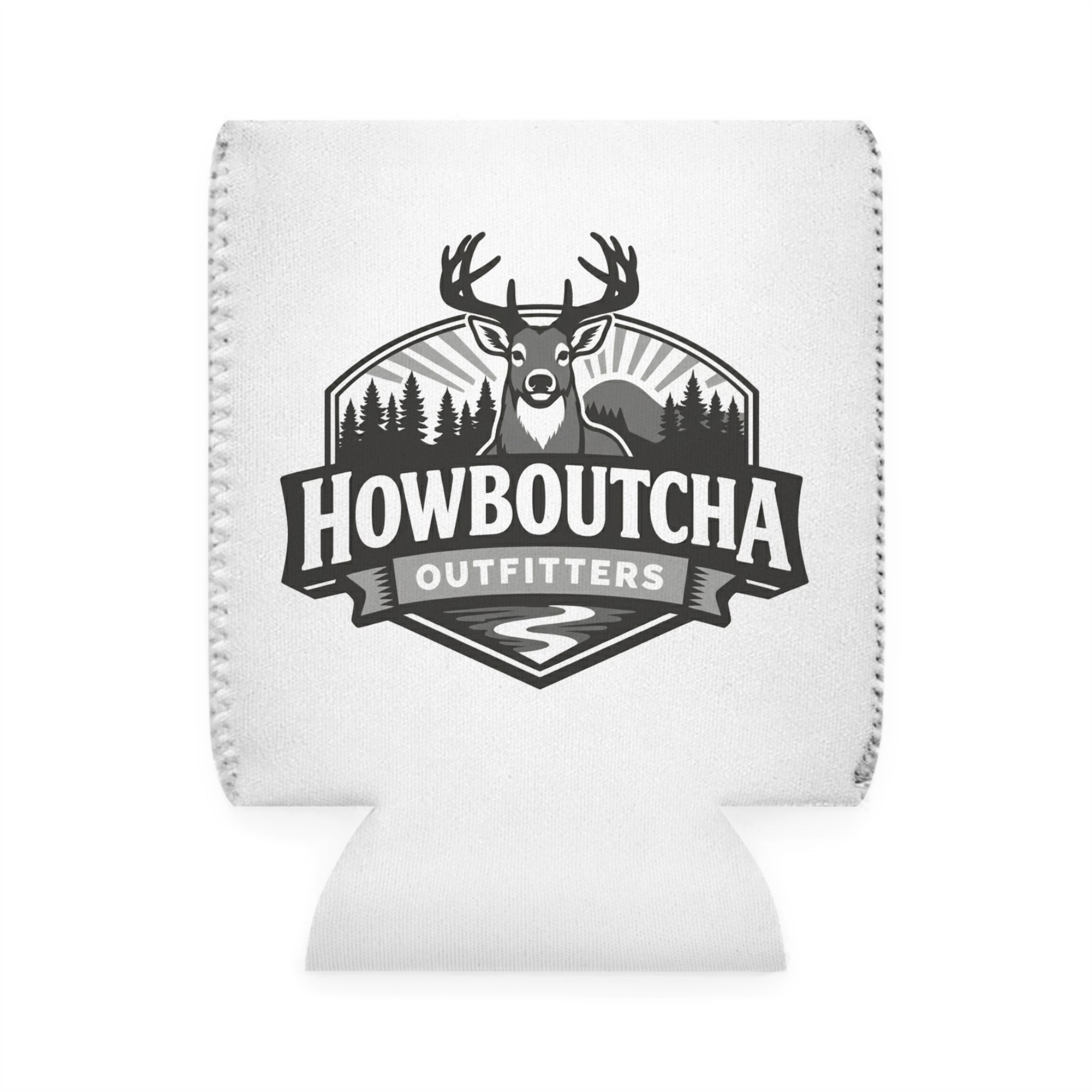 Howboutcha Outfitters Can Cooler Sleeve — Outdoor Deer Logo Beer Koozie