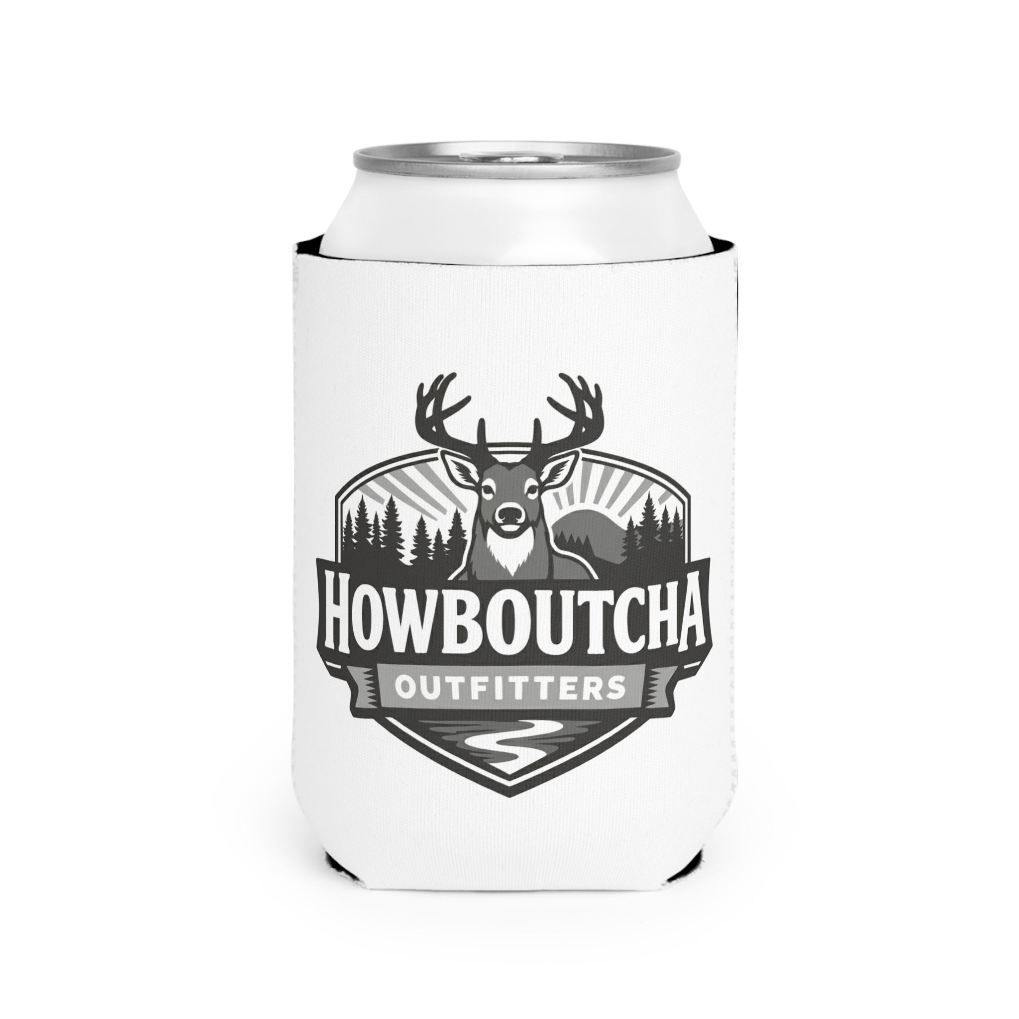 Howboutcha Outfitters Can Cooler Sleeve — Outdoor Deer Logo Beer Koozie