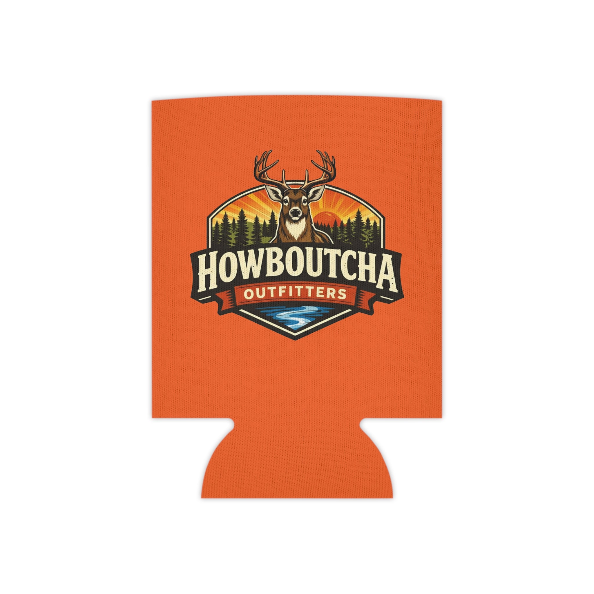 Howboutcha Outfitters Deer Logo Can Cooler – Camping & Hunting Drink Koozie