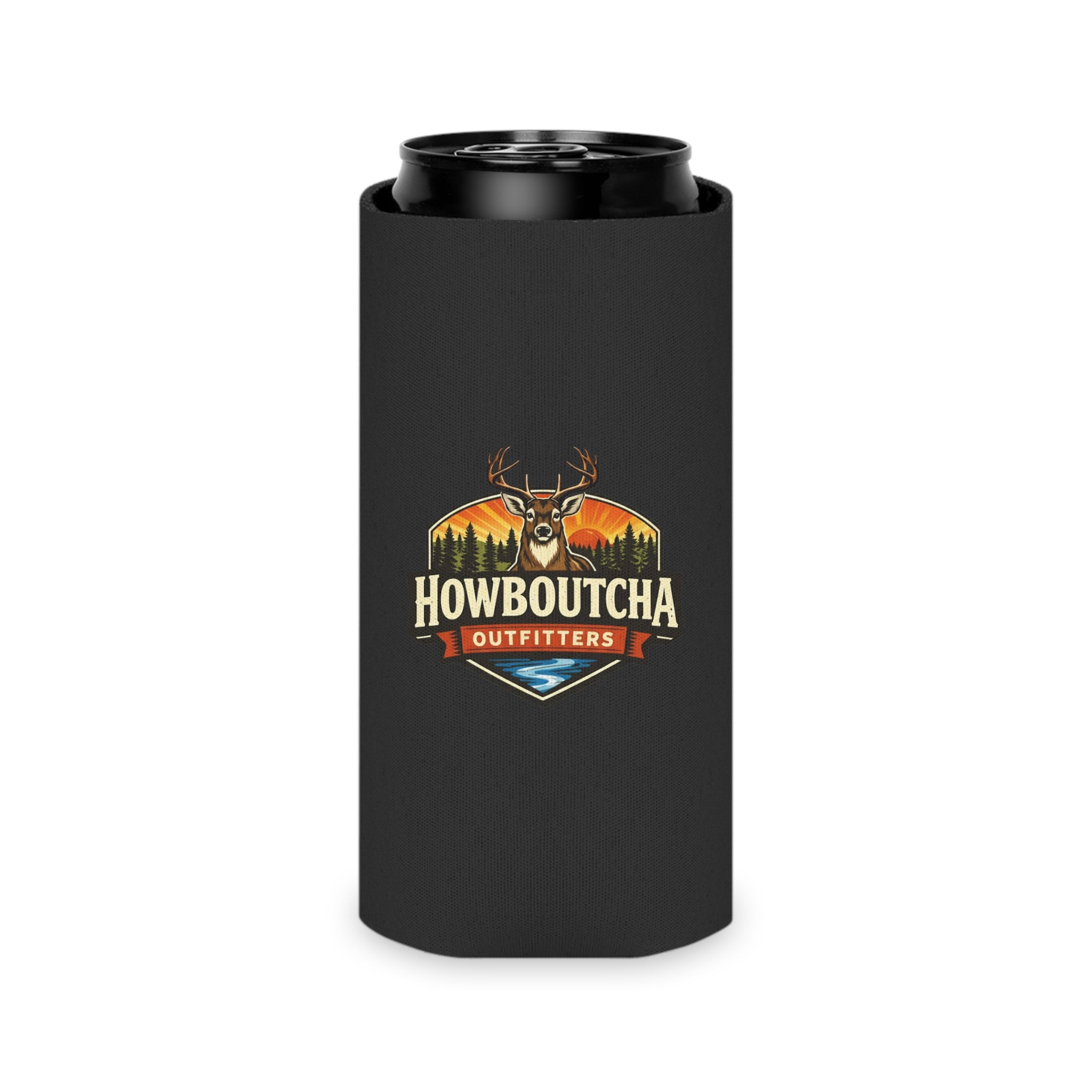 Howboutcha Outfitters Can Cooler – Deer Logo Beverage Koozie
